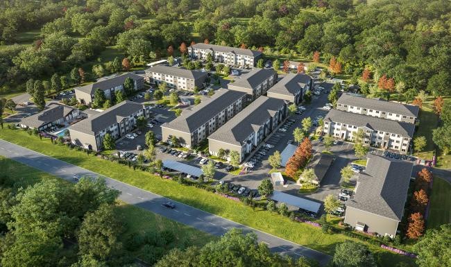 aerial view of a large building